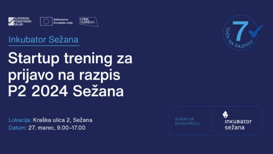 Startup trening za prijavo na razpis P2 2024 Sežana
