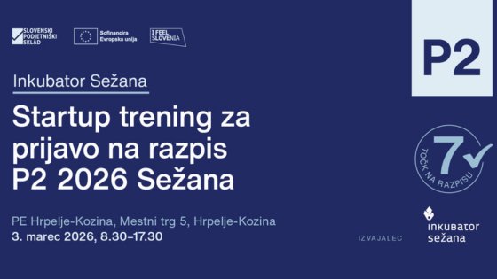 Startup trening za prijavo na razpis P2 2026 Sežana