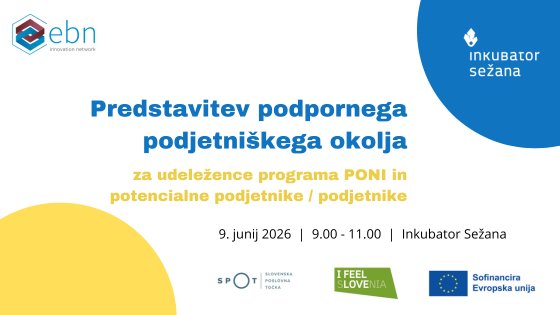 Predstavitev podpornega podjetniškega okolja za udeležence programa PONI in potencialne podjetnike